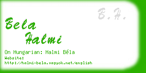bela halmi business card