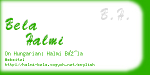 bela halmi business card